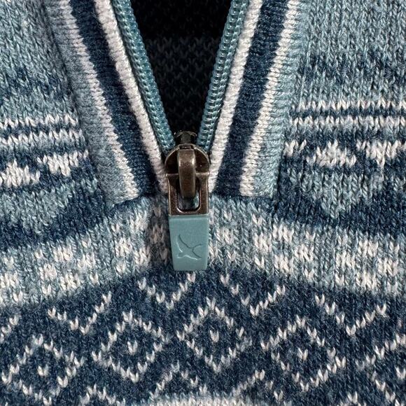 Eddie Bauer Sweater Women L 1/2 Zip Long Sleeve Pullover Fair Isle Mock Neck Top - Picture 8 of 8